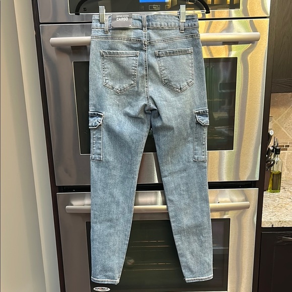 Blue Straight Leg Jeans with Light Wash - Picture 2 of 6